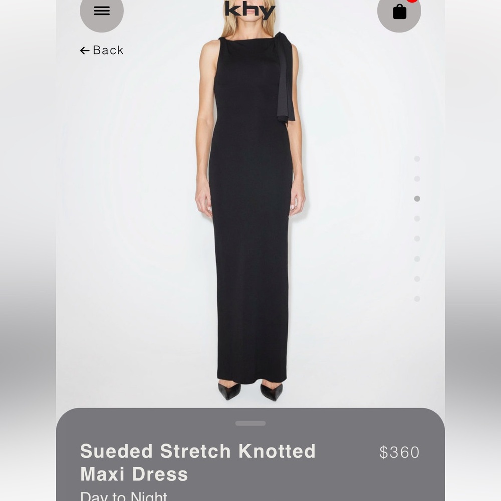 Khy - Black Sueded Stretch Knotted Maxi Dress